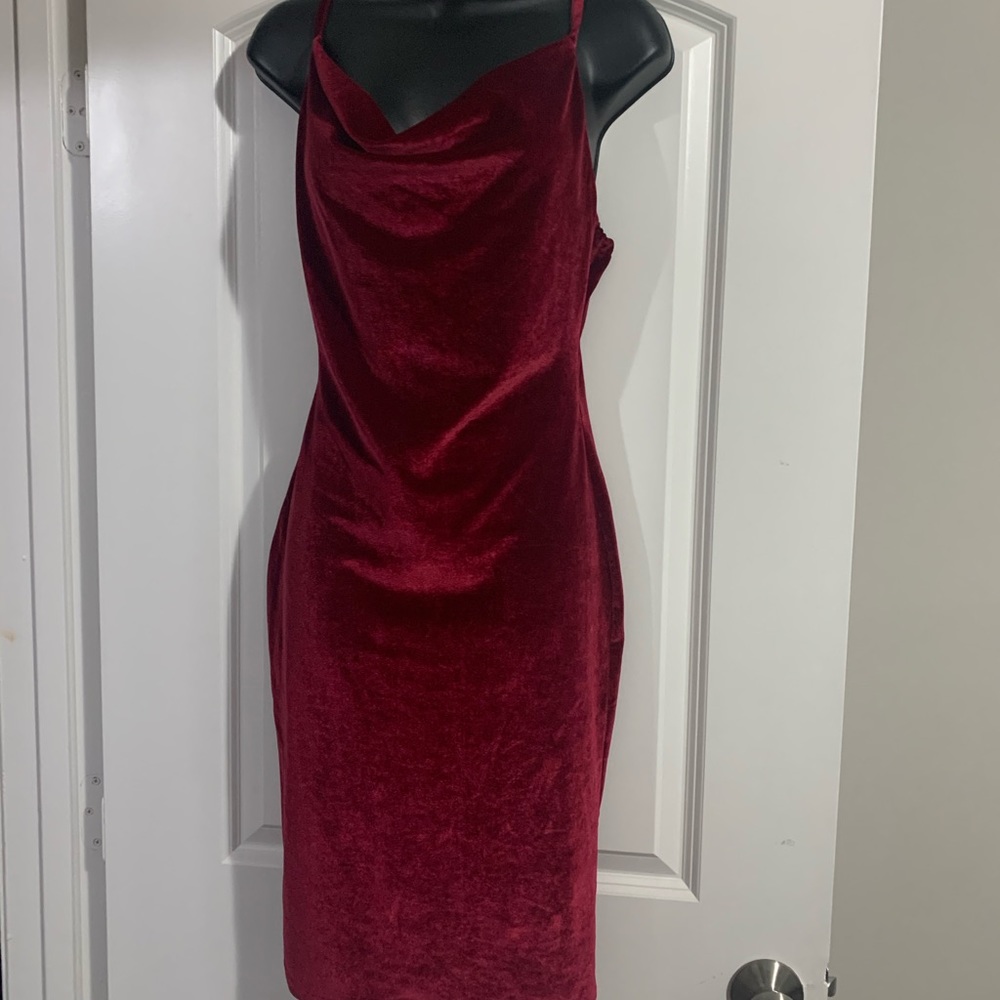 Velvet slip dress